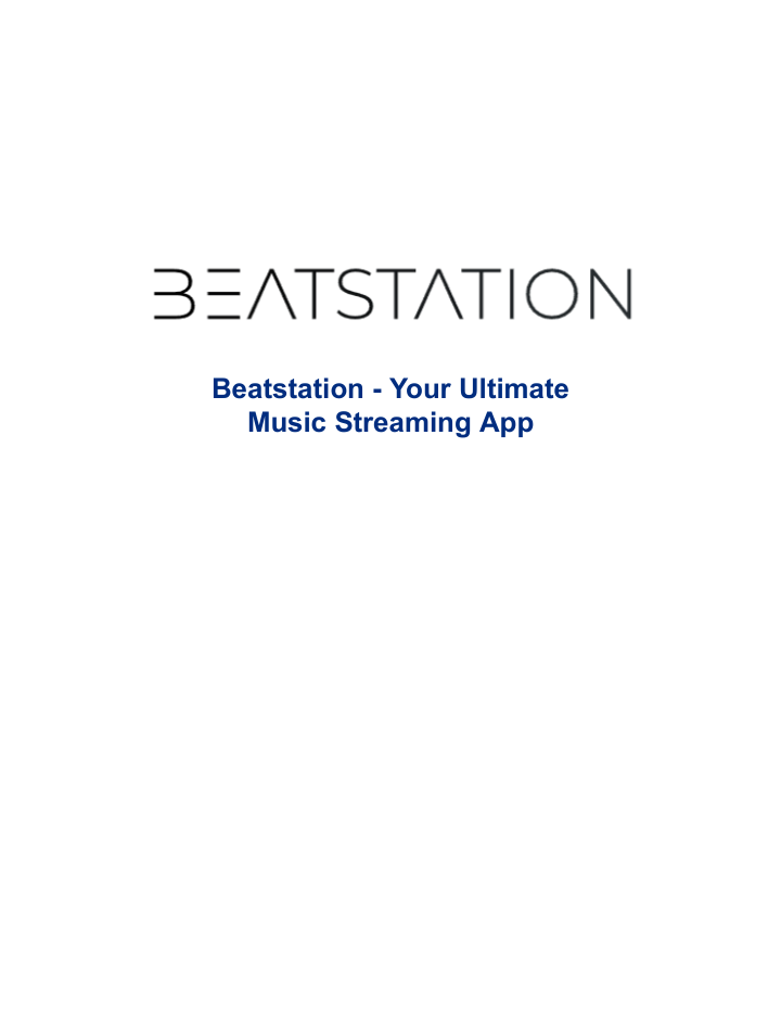 Beatstation User Guide — page 1 preview